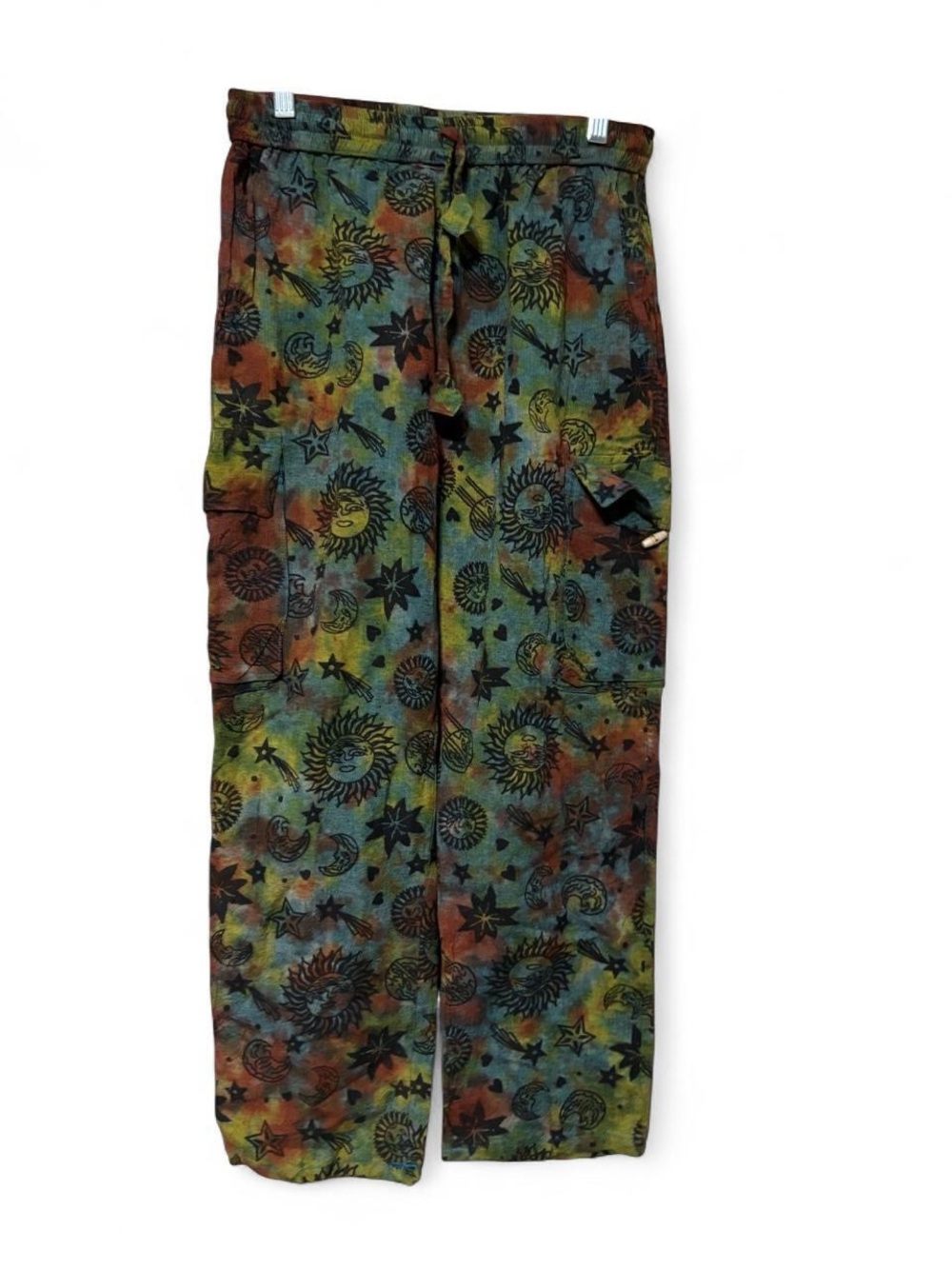 Tie-Dye Sun & Moon Cargo Pants for Kids - Multicolor